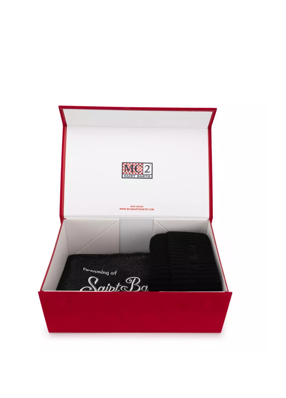 MC2 SAINT BARTH XMAS BOX! Подарочный набор: шапка-бинни черная + косметичка с люрексом Aline