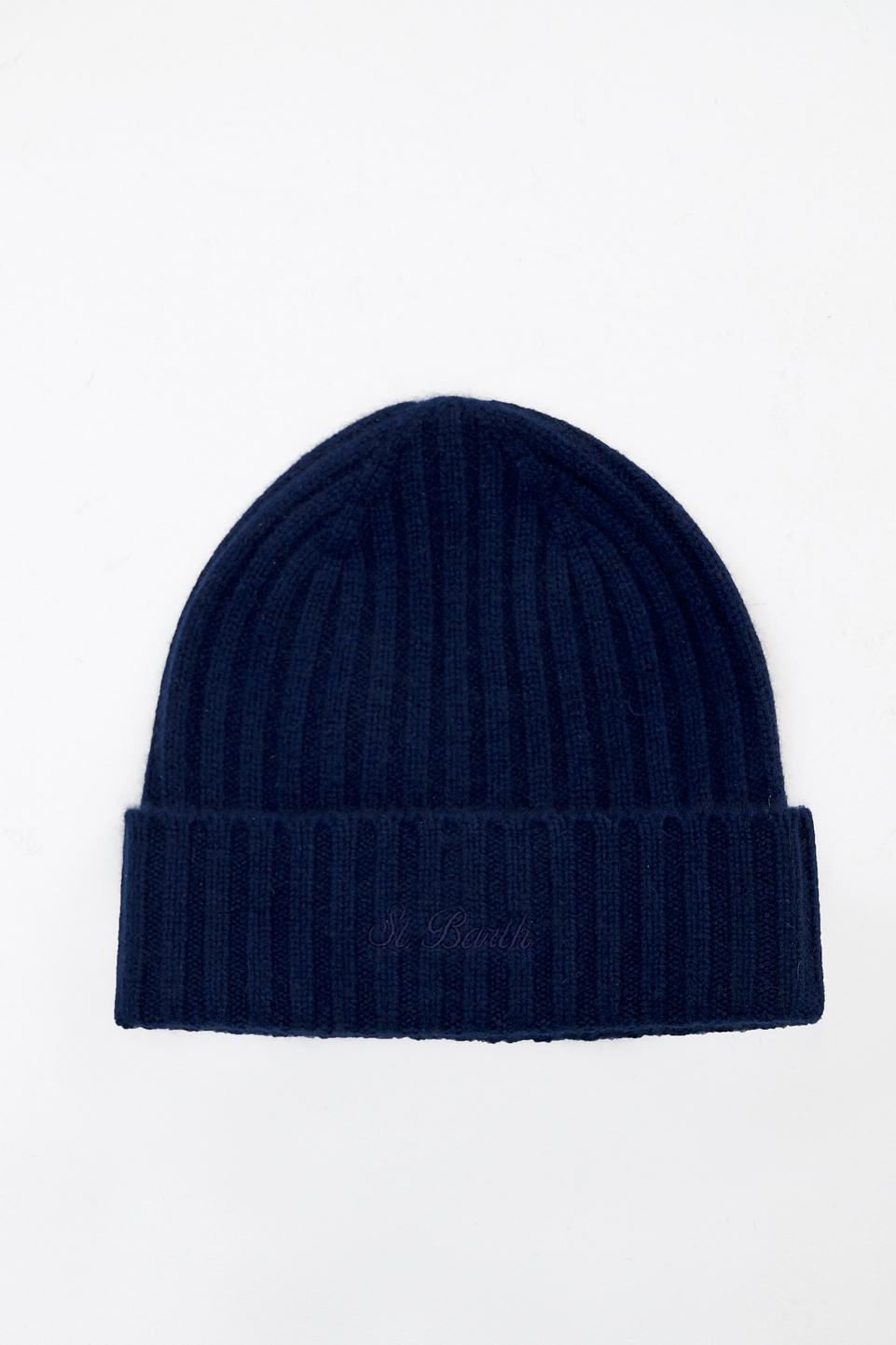 MC2 SAINT BARTH Шапка с широким отворотом из 100% премиального кашемира в оттенка navy blue