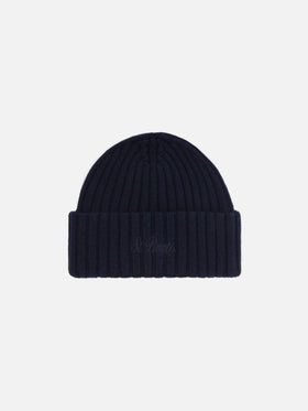 MC2 SAINT BARTH Шапка с широким отворотом из 100% премиального кашемира в оттенка navy blue