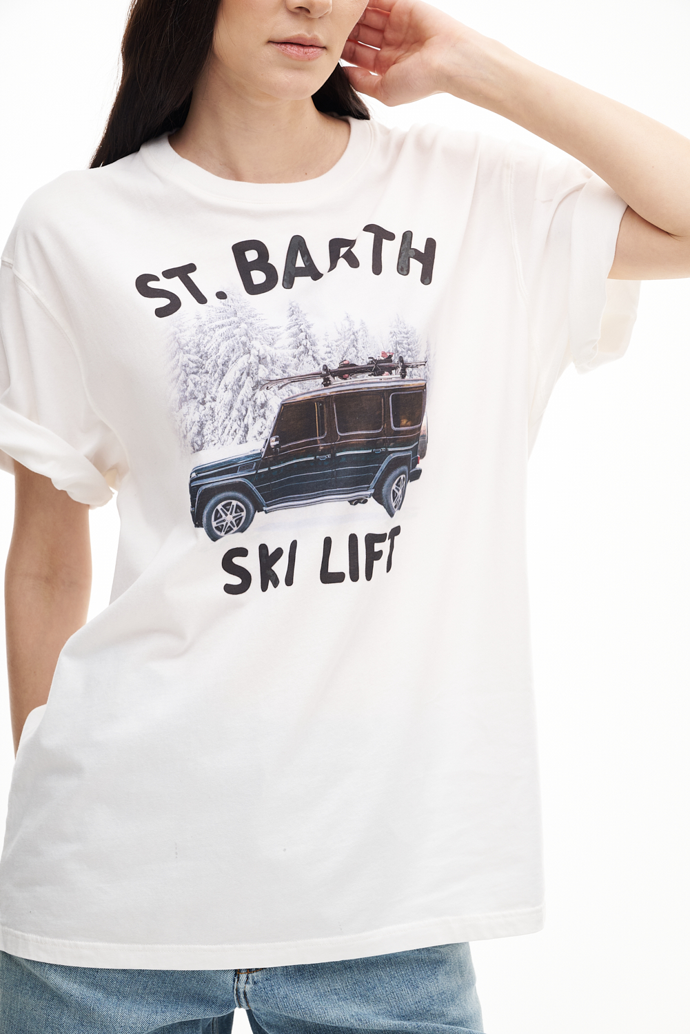 MC2 SAINT BARTH Футболка из плотного зимнего хлопка CAR LIFT