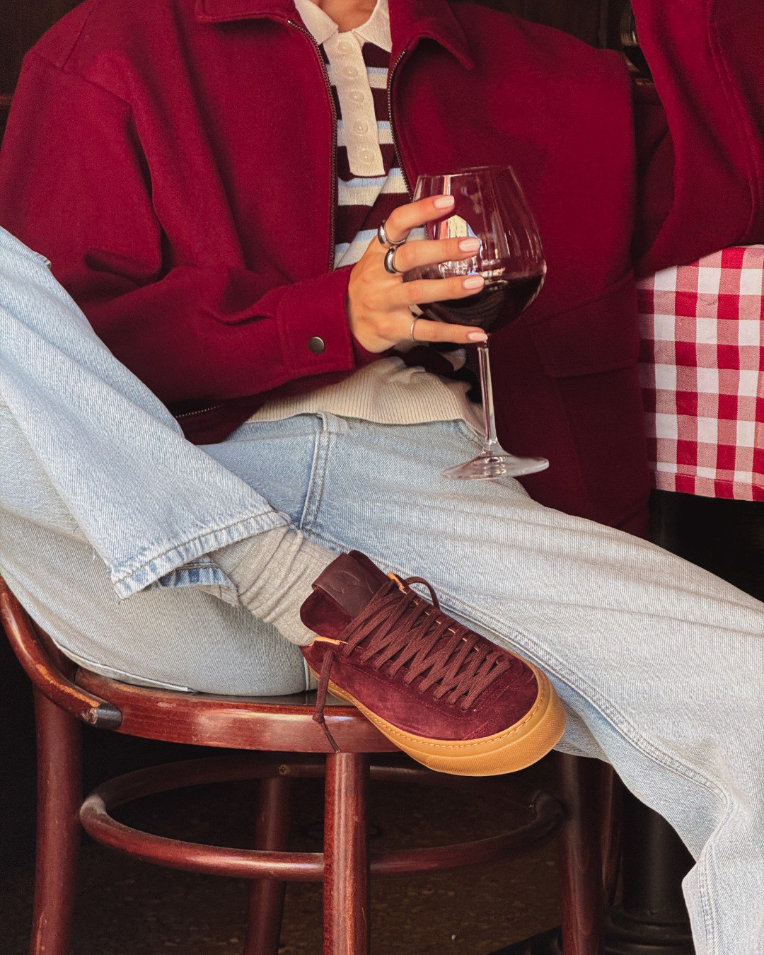 AQVA ALTA Кеды на шнуровке из премиальной замши оттенка бордо