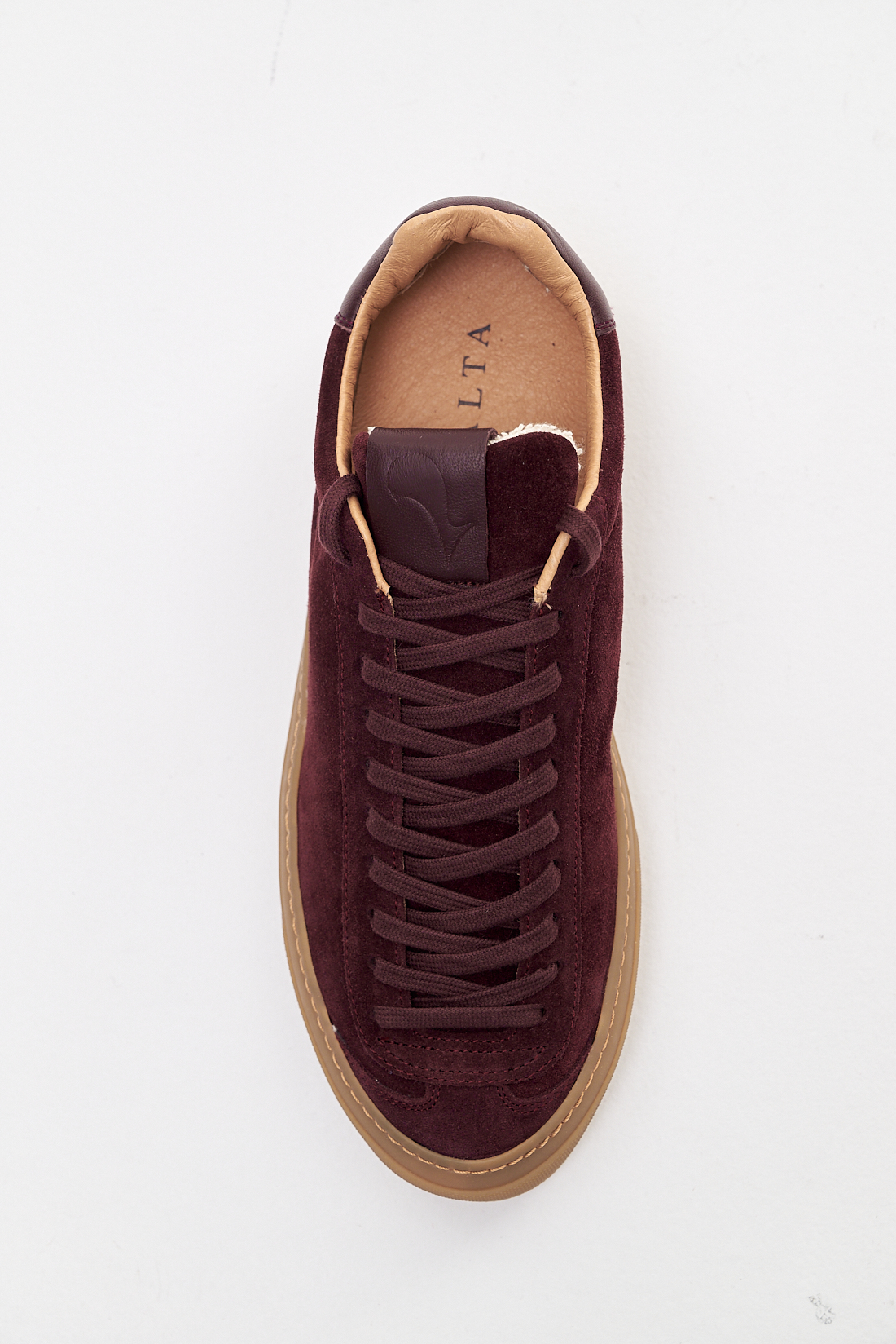 AQVA ALTA Кеды на шнуровке из премиальной замши оттенка бордо