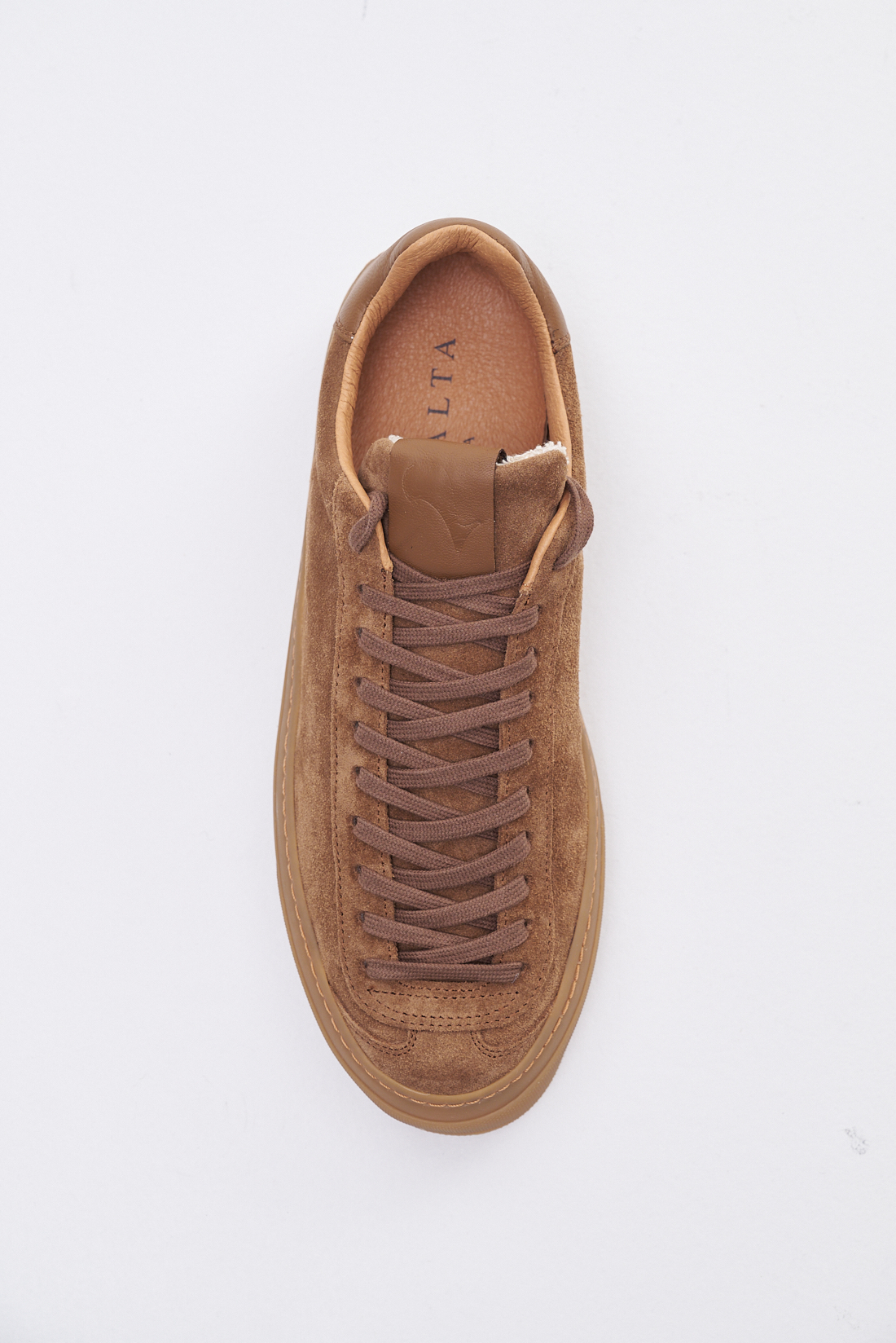 AQVA ALTA Кеды на шнуровке из премиальной замши оттенка табака