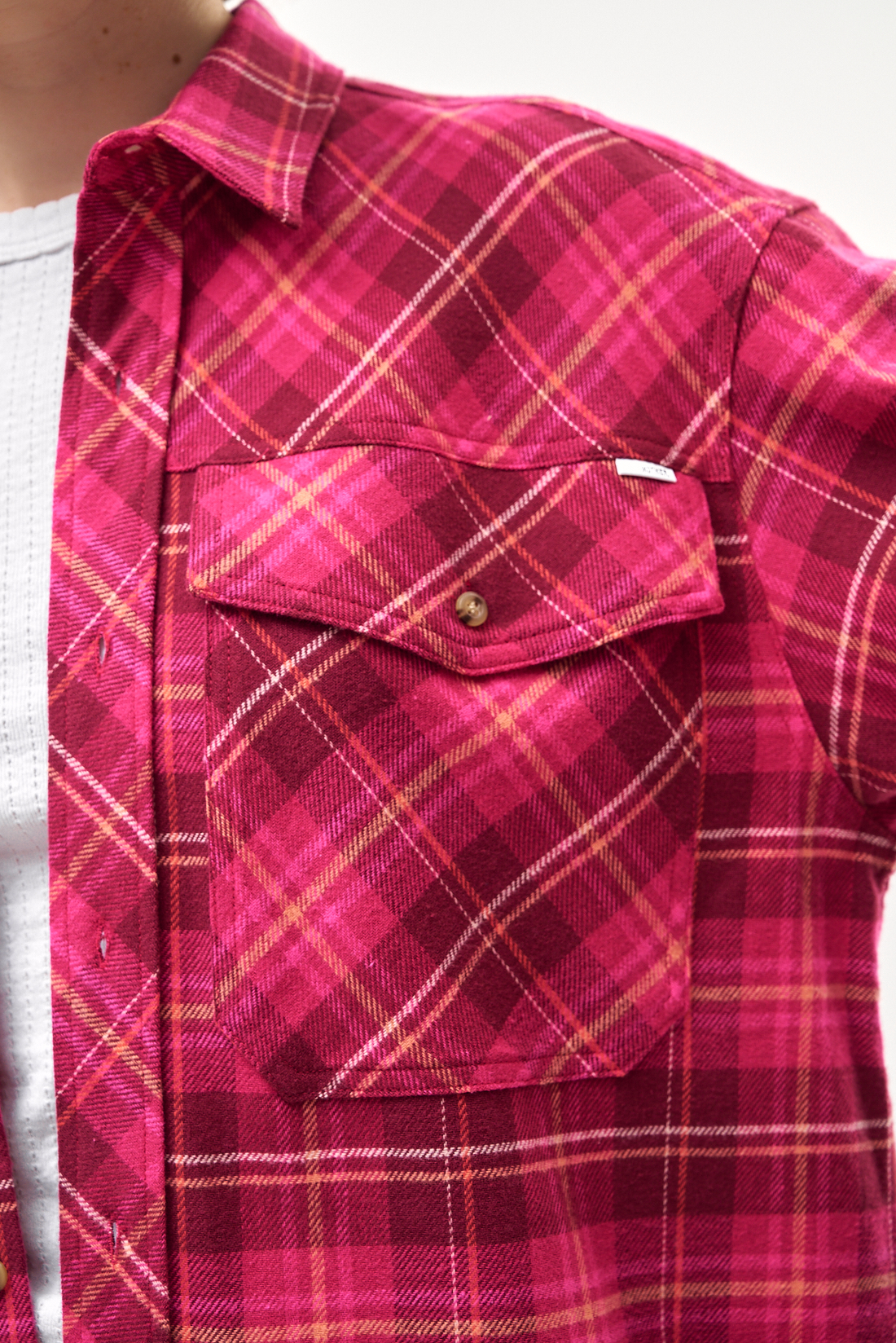 MOTHER Рубашка The Lazy Sunday из мягкого флисового хлопка с рисунком в клетку