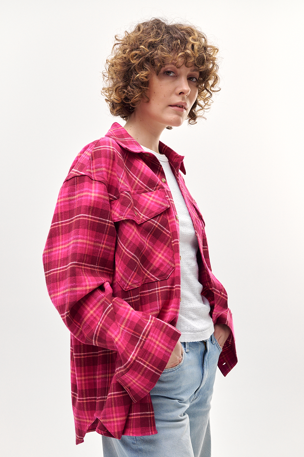 MOTHER Рубашка The Lazy Sunday из мягкого флисового хлопка с рисунком в клетку