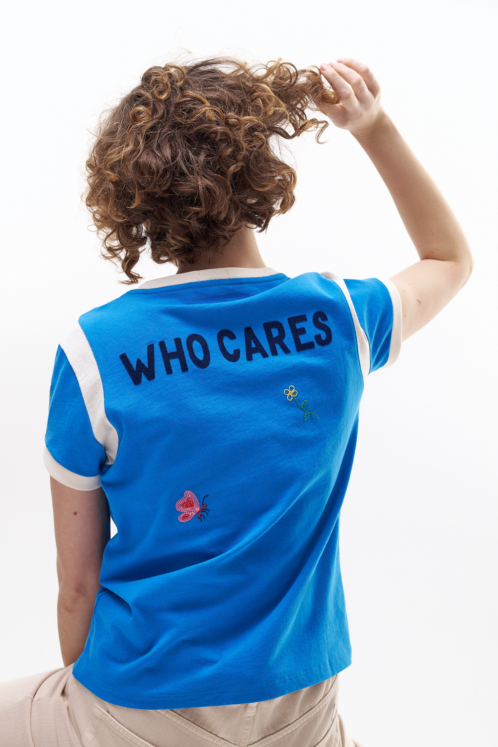 MOTHER Футболка The Boxy с принтом и вышивкой в винтажном стиле