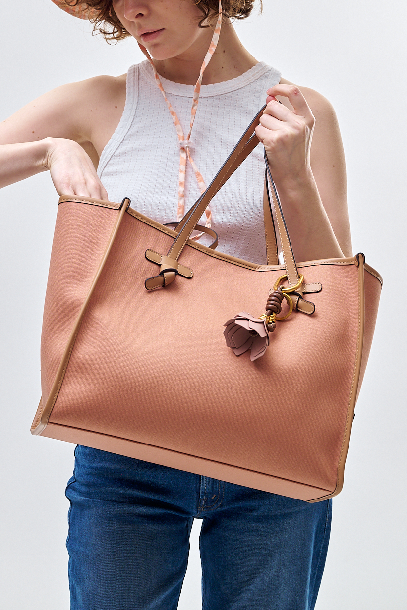 GIANNI CHIARINI Сумка-тоут Marcella Original из хлопка канвас оттенка клубничной пенки