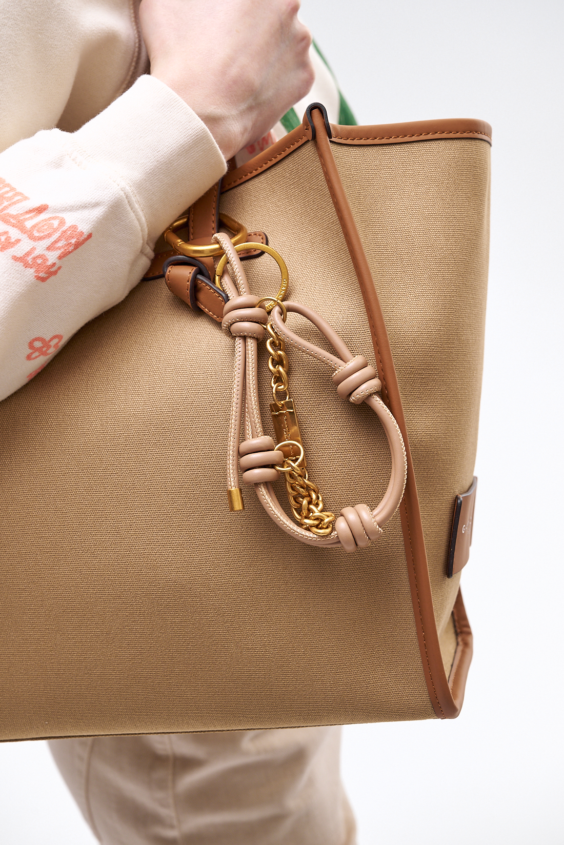 GIANNI CHIARINI Подвеска-брелок на сумку из кожаный жгутов и цепочек