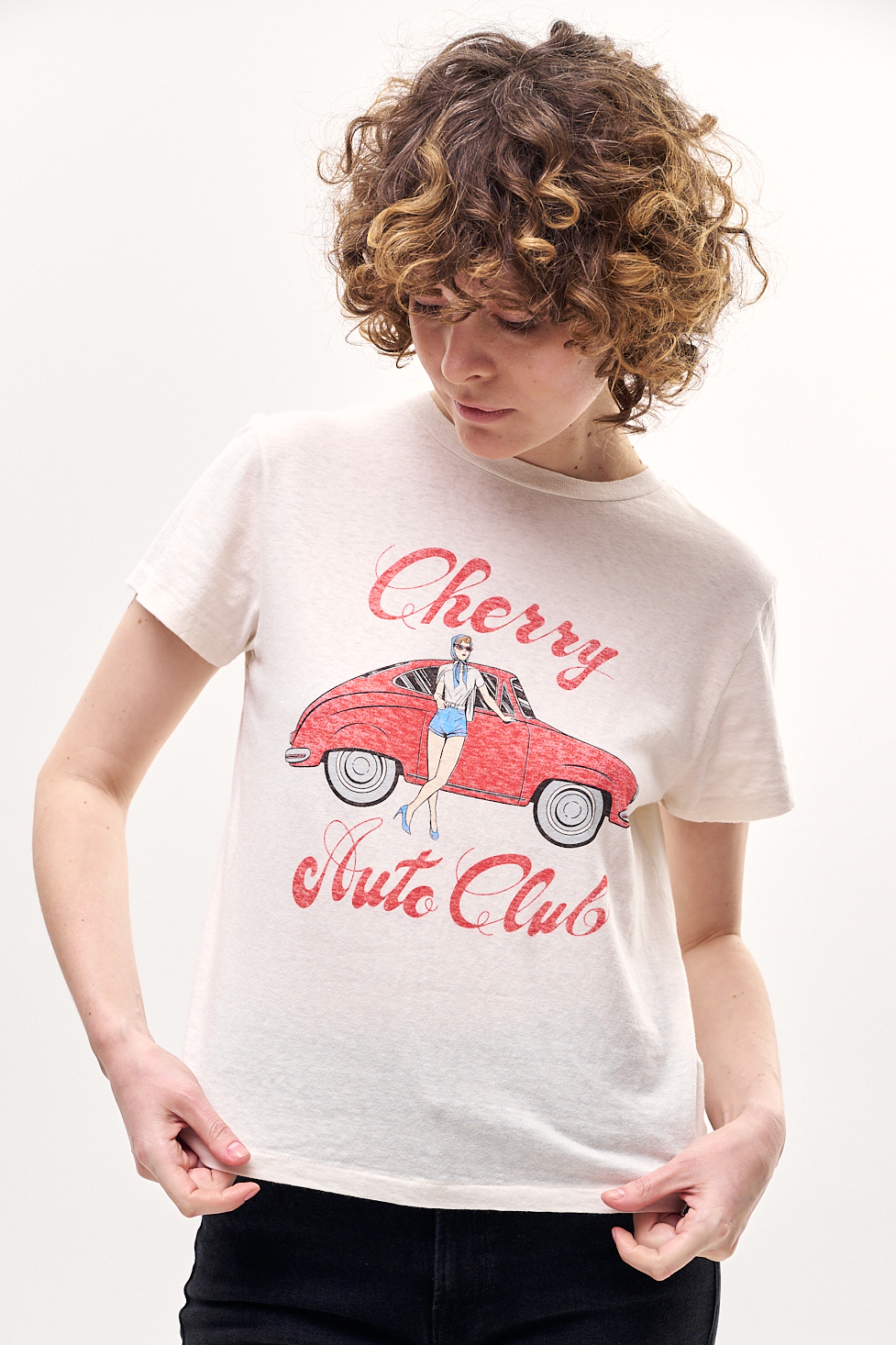 RE/DONE Футболка из органического хлопка с принтом в винтажом стиле