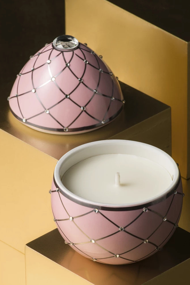 LADENAC Milano Свеча Bois de Russie Rose silver stripes