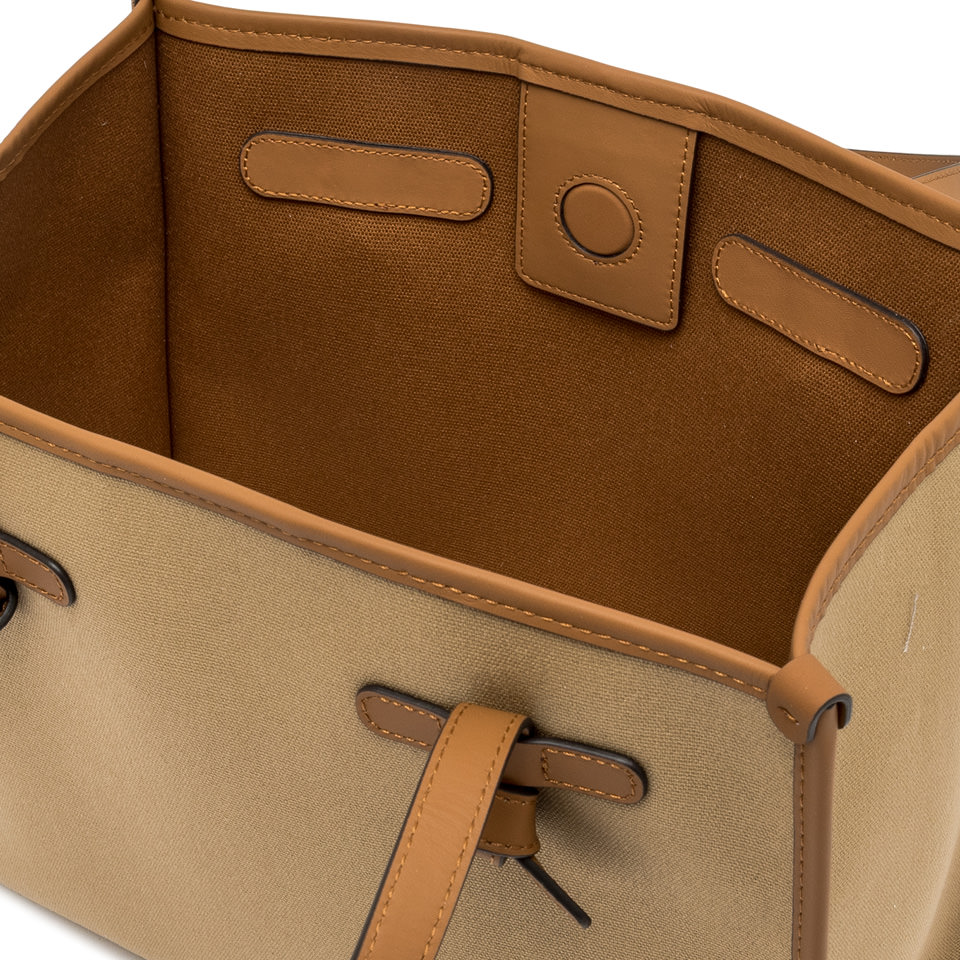 GIANNI CHIARINI Сумка-тоут Marcella 32 original из хлопка канвас песочного оттенка