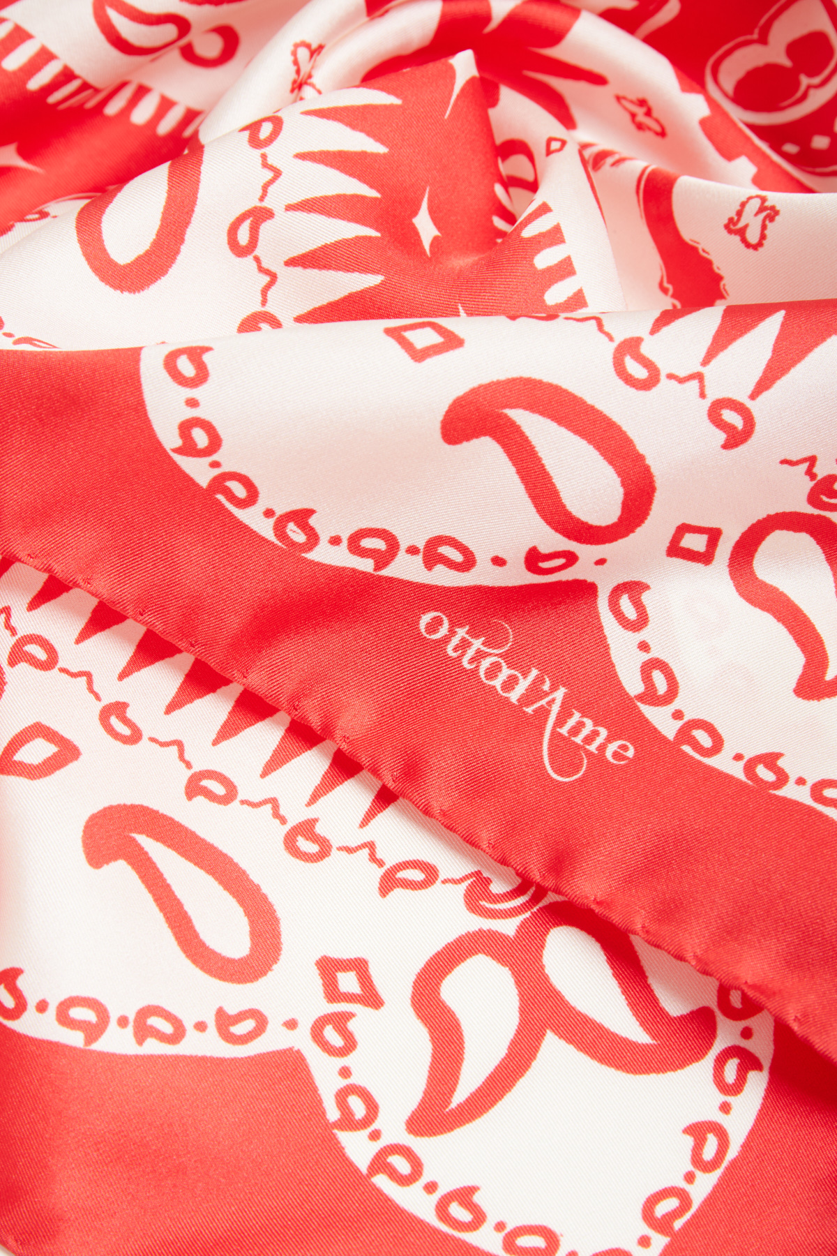 OTTOD'AME Платок-каре из натурального шелка с фирменным принтом "Бандана"