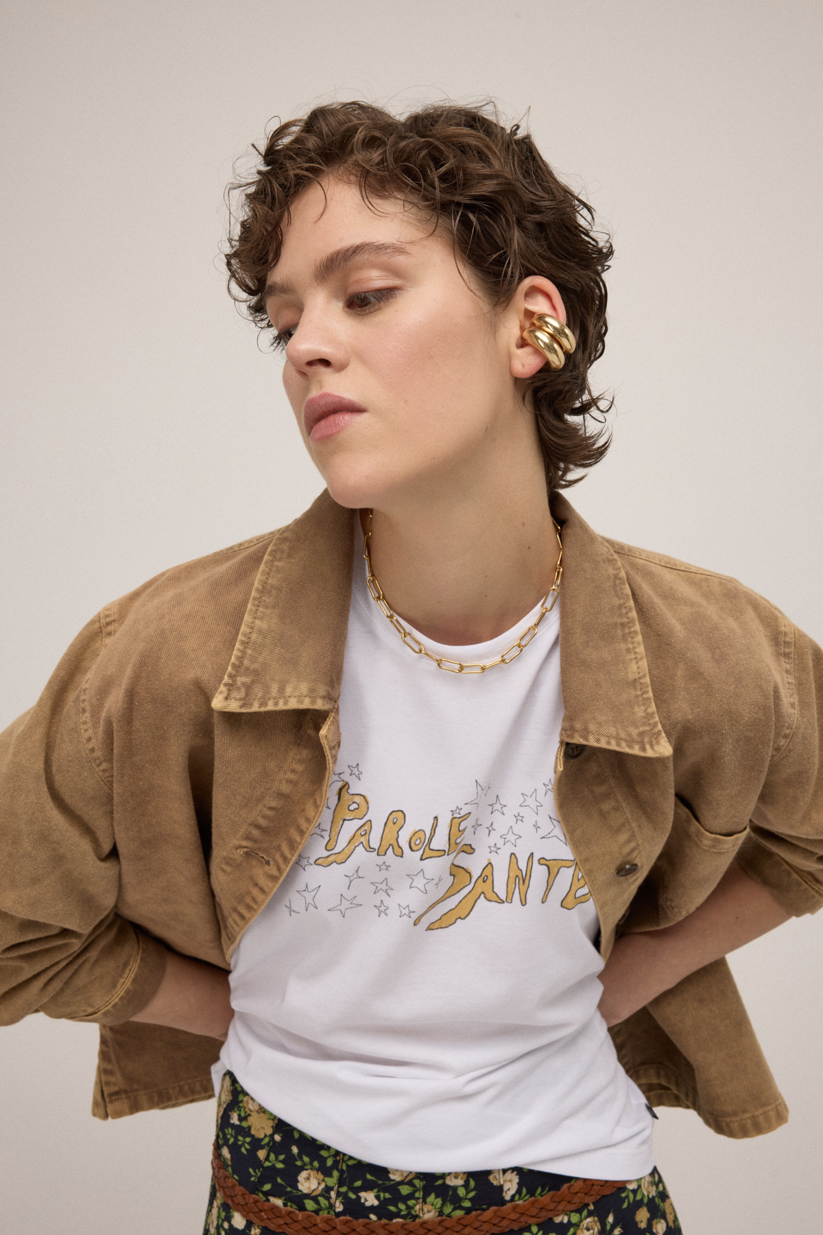 OTTOD'AME Рубашка из стираного денима с эффектом тай-дай