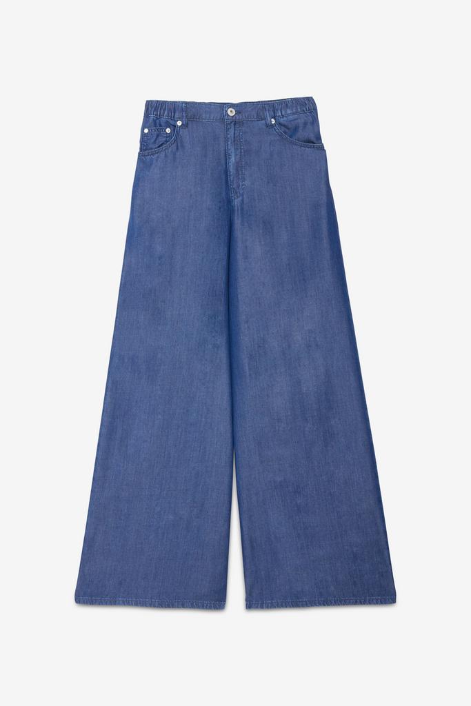 OTTOD'AME Джинсы широкого кроя из суперлегкого денима оттенка индиго