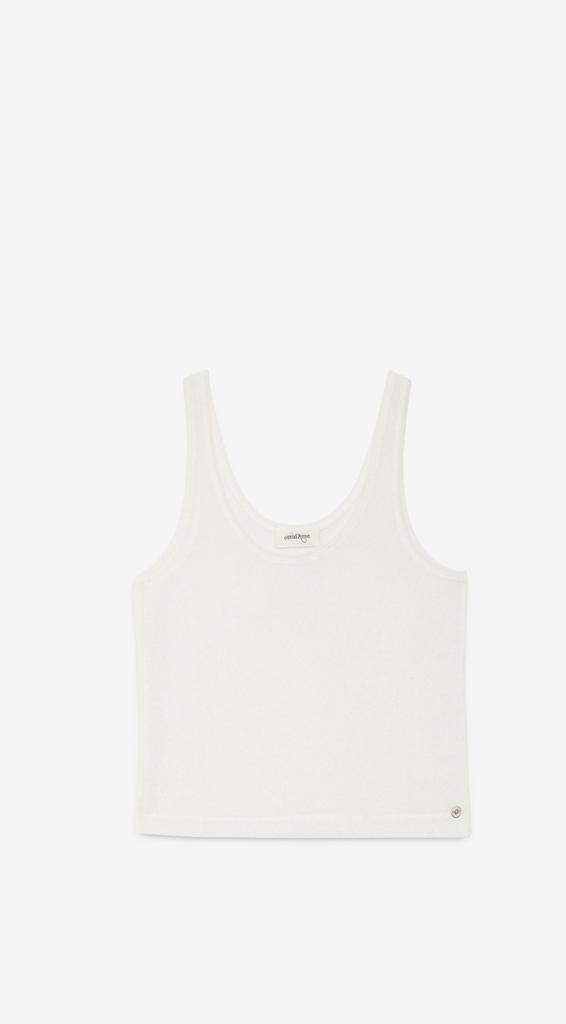 OTTOD'AME Майка из мягкого трикотажа оттенка экрю