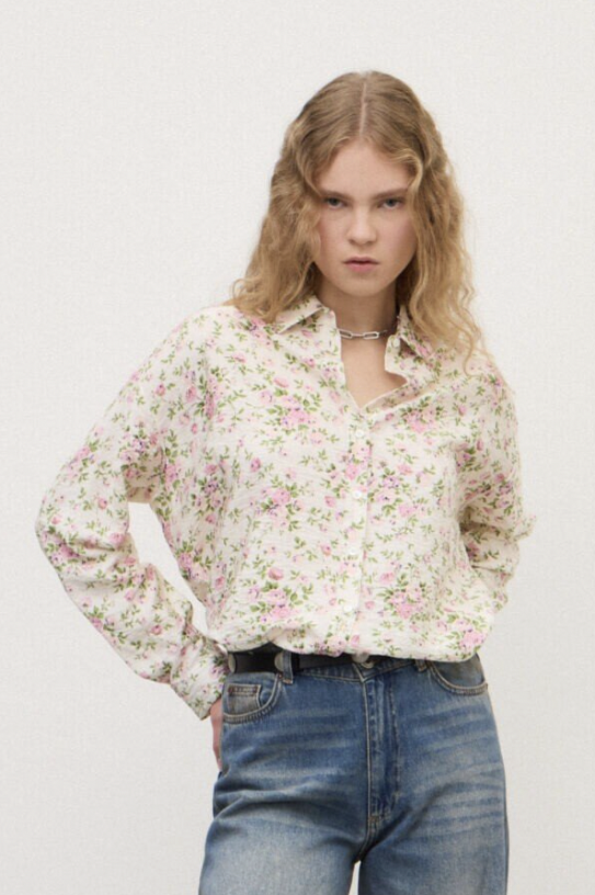 OTTOD'AME Рубашка из воздушной вискозы с цветочным узором