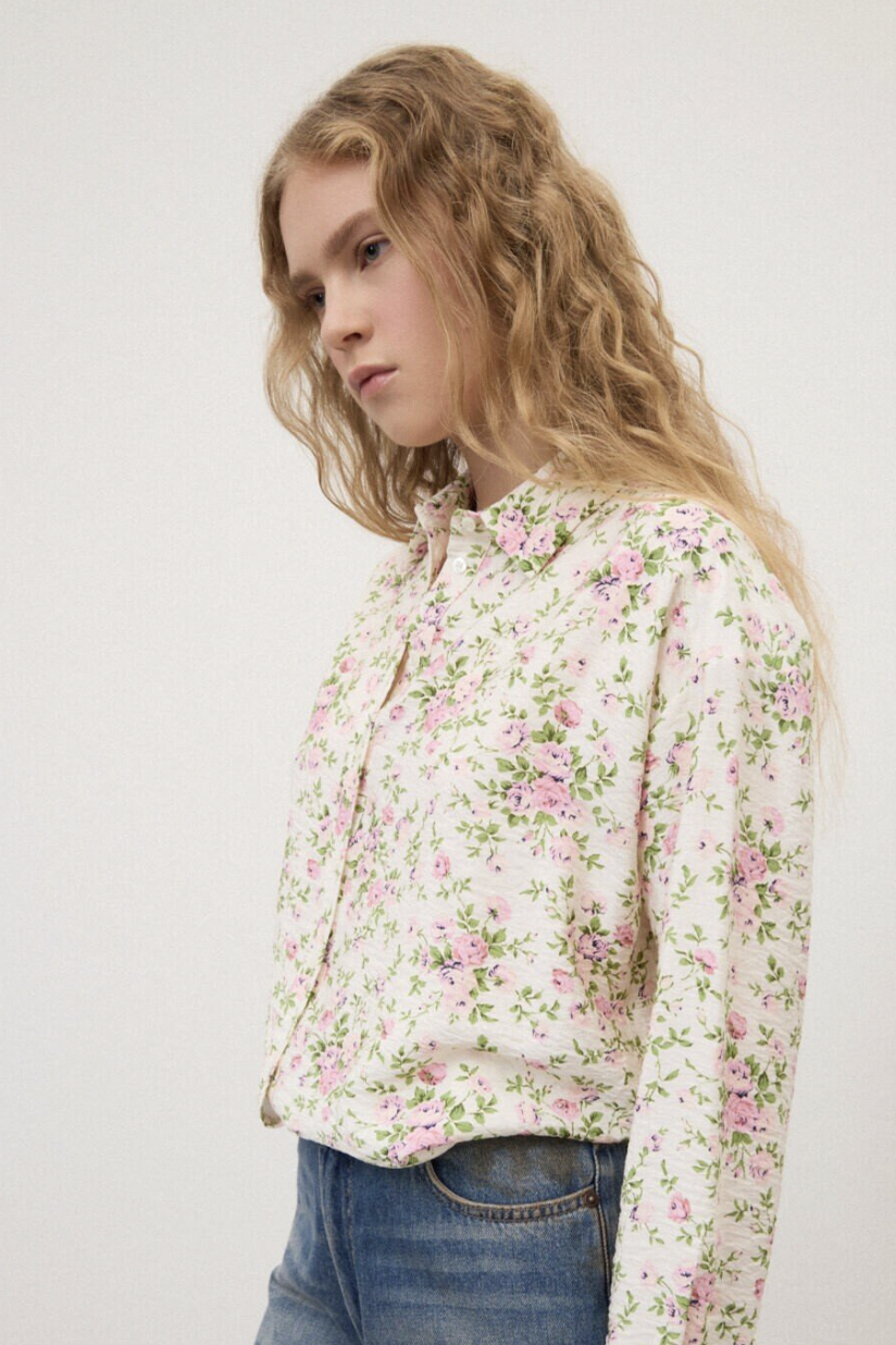 OTTOD'AME Рубашка из воздушной вискозы с цветочным узором