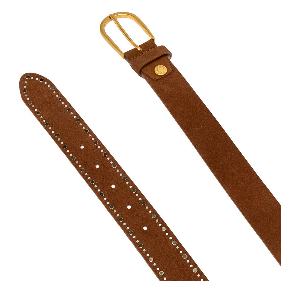 GIANNI CHIARINI  Ремень из премиальной замши с металлическими клепками