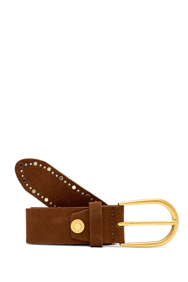 GIANNI CHIARINI  Ремень из премиальной замши с металлическими клепками