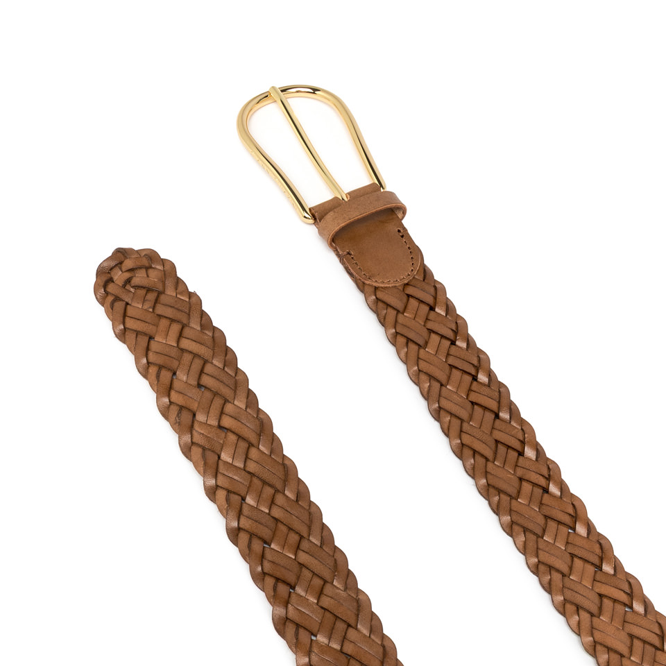 GIANNI CHIARINI Ремень из плетеной кожи оттенка коньяка