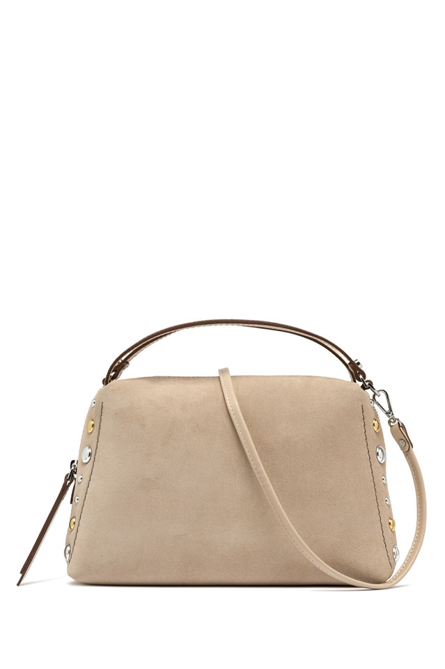 GIANNI CHIARINI  Сумка ALIFA big из премиальной замши с крупными клепками