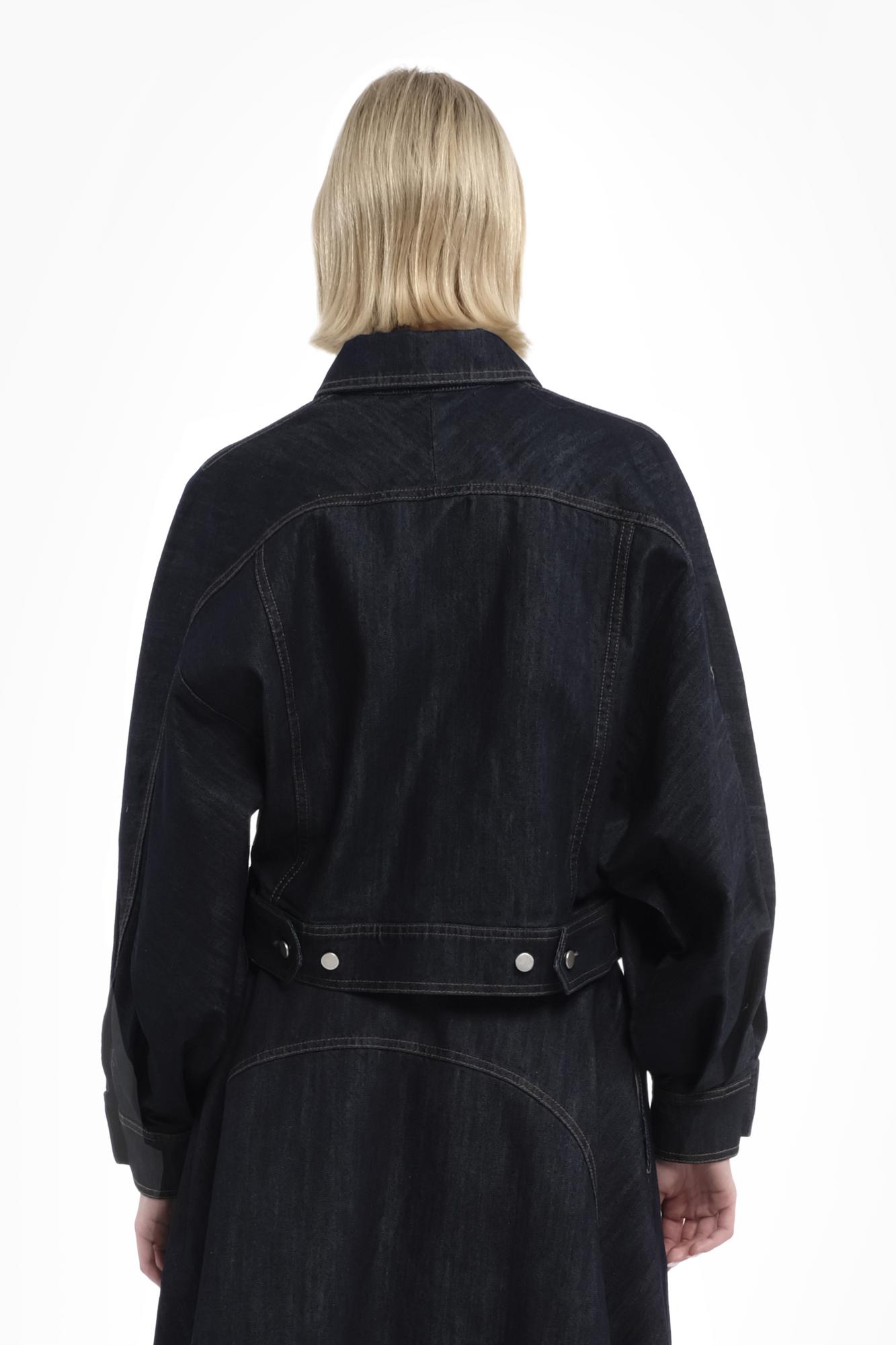 TELA Куртка-кроп BIANCA из органического крафтового денима с контрастной отстрочкой