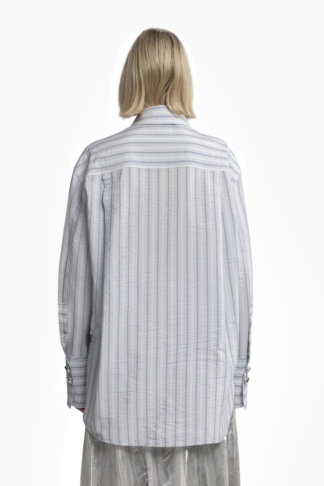 TELA Рубашка из жатого хлопка с рисунком в полоску и широкими манжетами с пуговицами-забстрактной формы