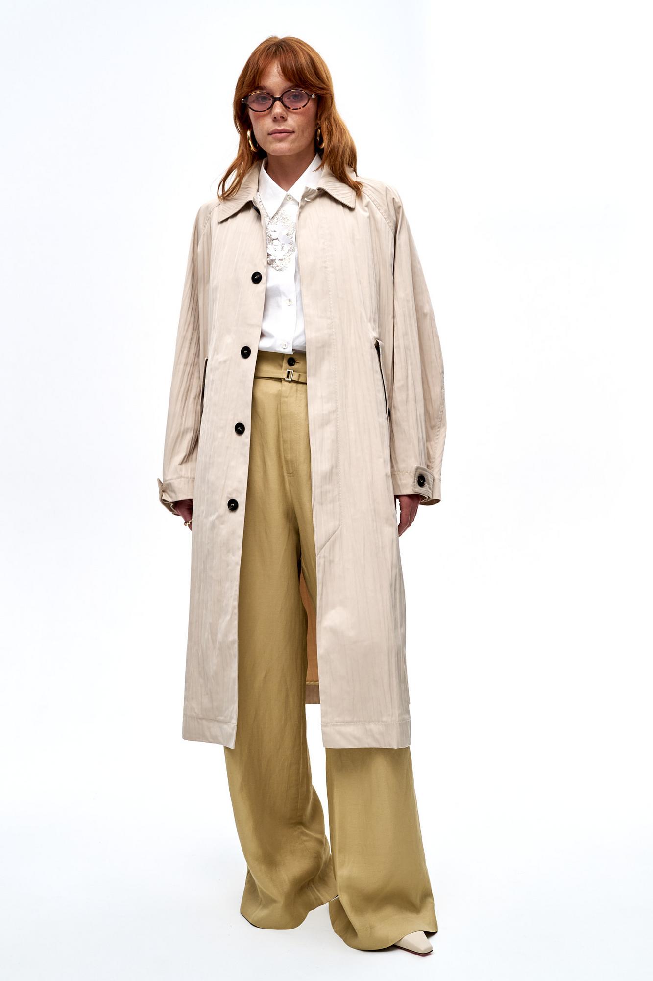 TELA Тренчкот VISCHIO длины миди из жатого технонейлона с водоотталкивающими свойствами