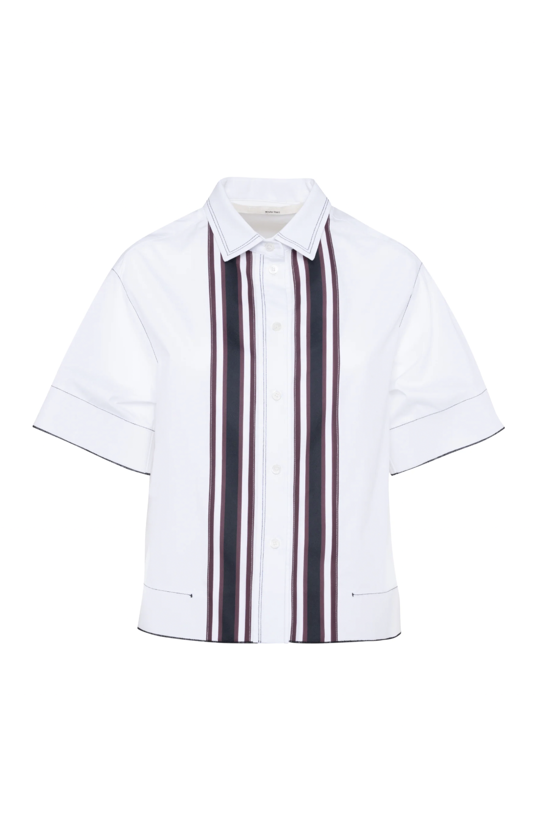 TELA Рубашка GIMMY свободного кроя из поплина с декоративными полосами и отсрочкой