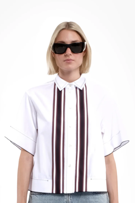 TELA Рубашка GIMMY свободного кроя из поплина с декоративными полосами и отсрочкой