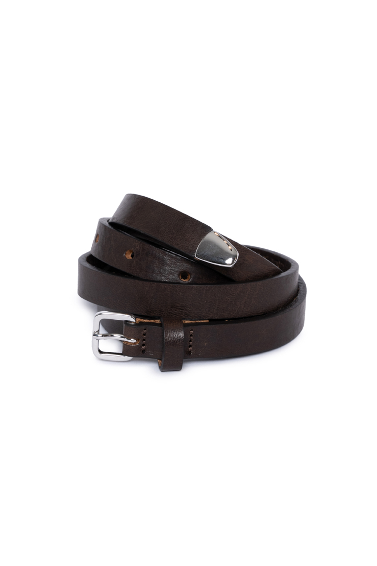 TELA Ремень RACHEL из натуральной кожи оттенка горького шоколада