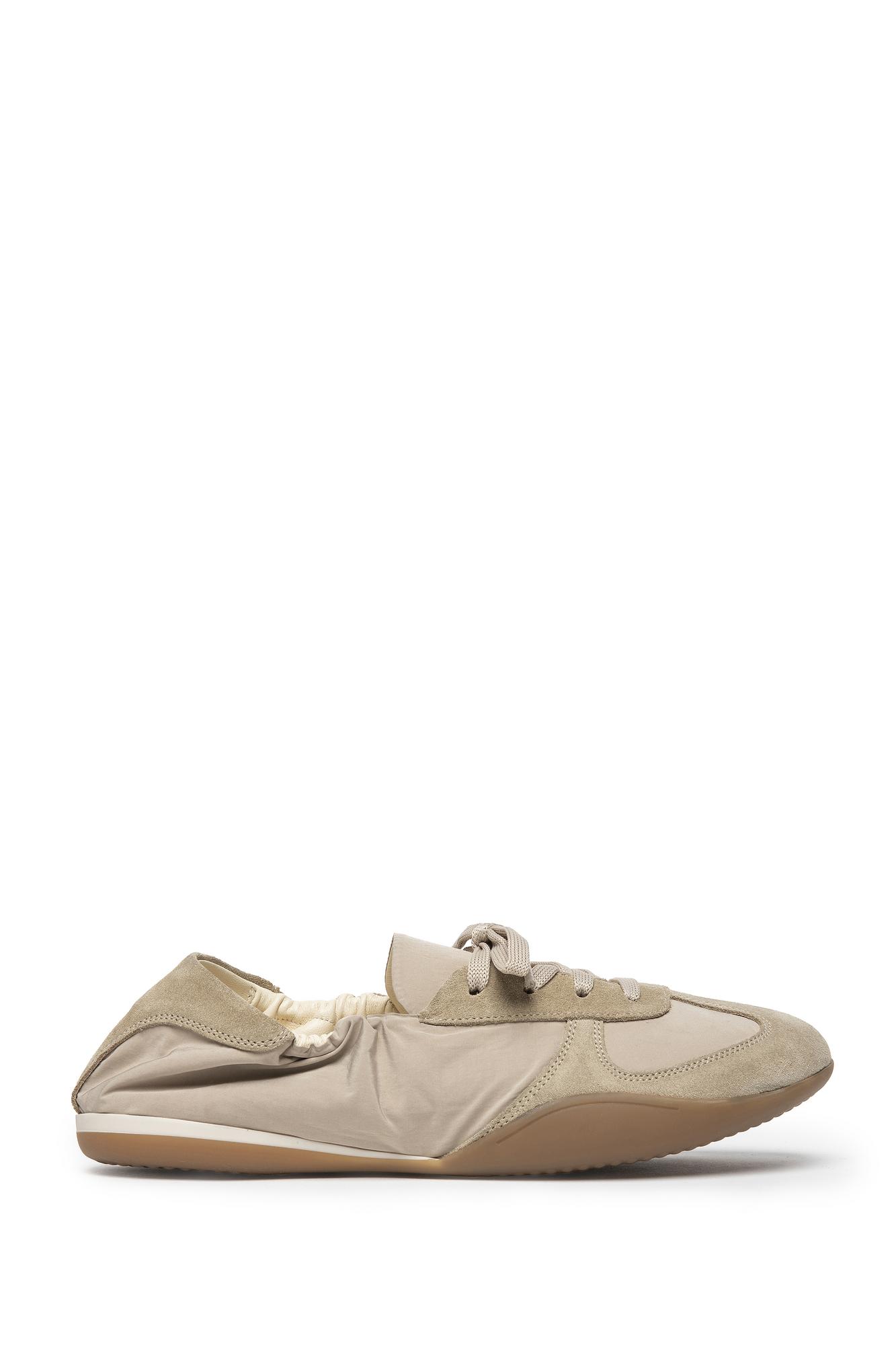 3JUIN Сникерсы FLO со шнуровкой и мягким эластичным задником в оттенке беж