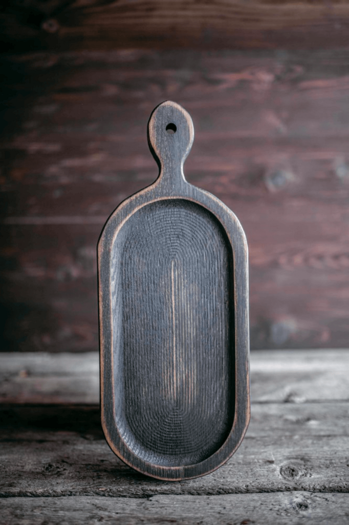 Доска для подачи дизайнерская овальная темная