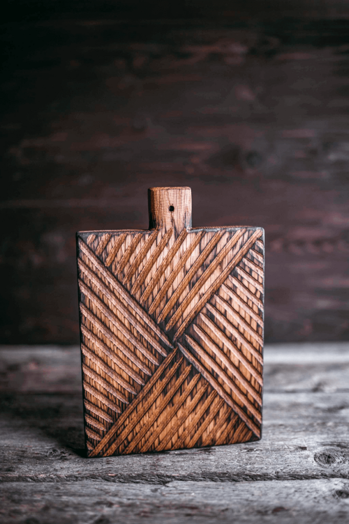 Доска разделочная дизайнерская с узорами светлая 6