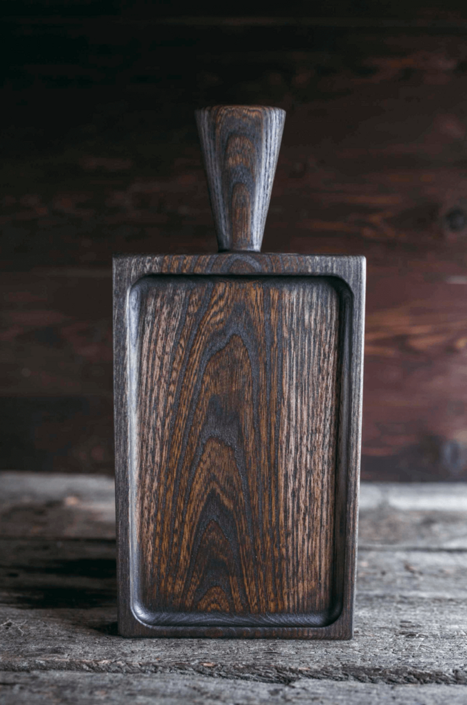 Доска для подачи дизайнерская квадратная со скругленными углами темная