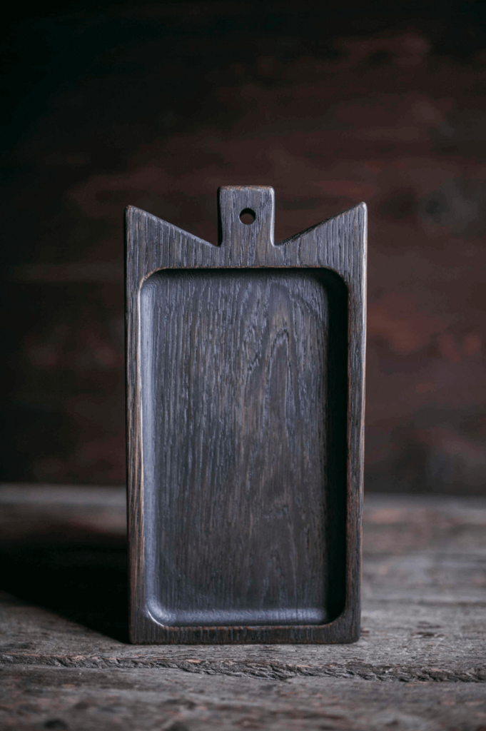 Доска для подачи дизайнерская квадратная черная без ручки