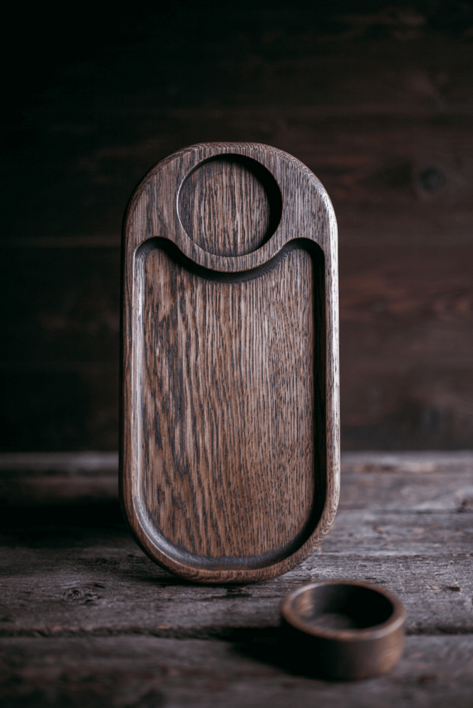 Доска для подачи с соусником овальная