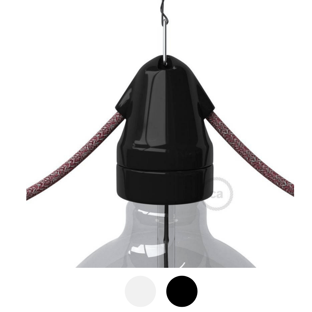 Патрон декоративный фарфоровый проходной