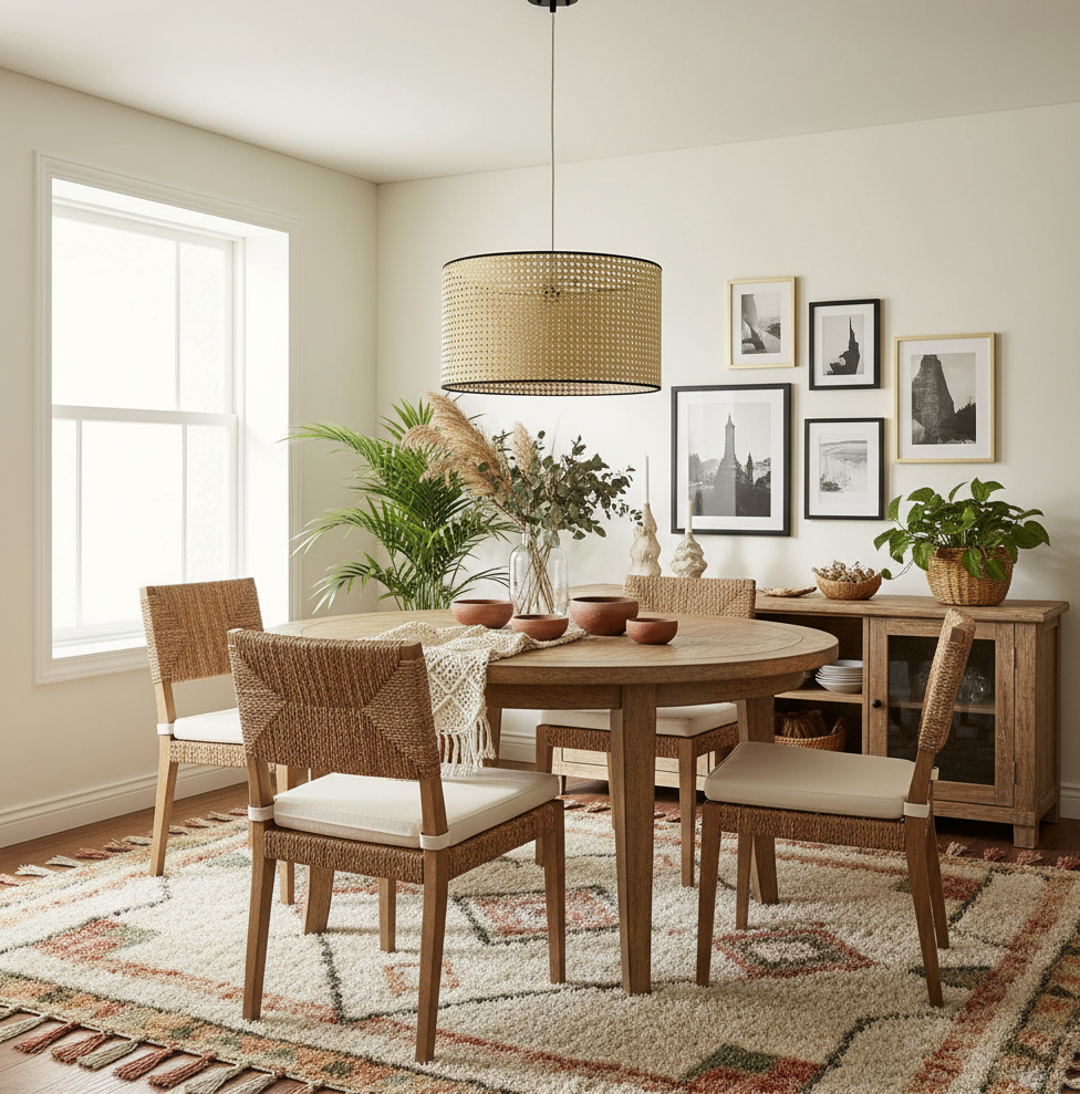 Светильник подвесной с абажуром из ротанга HL3522