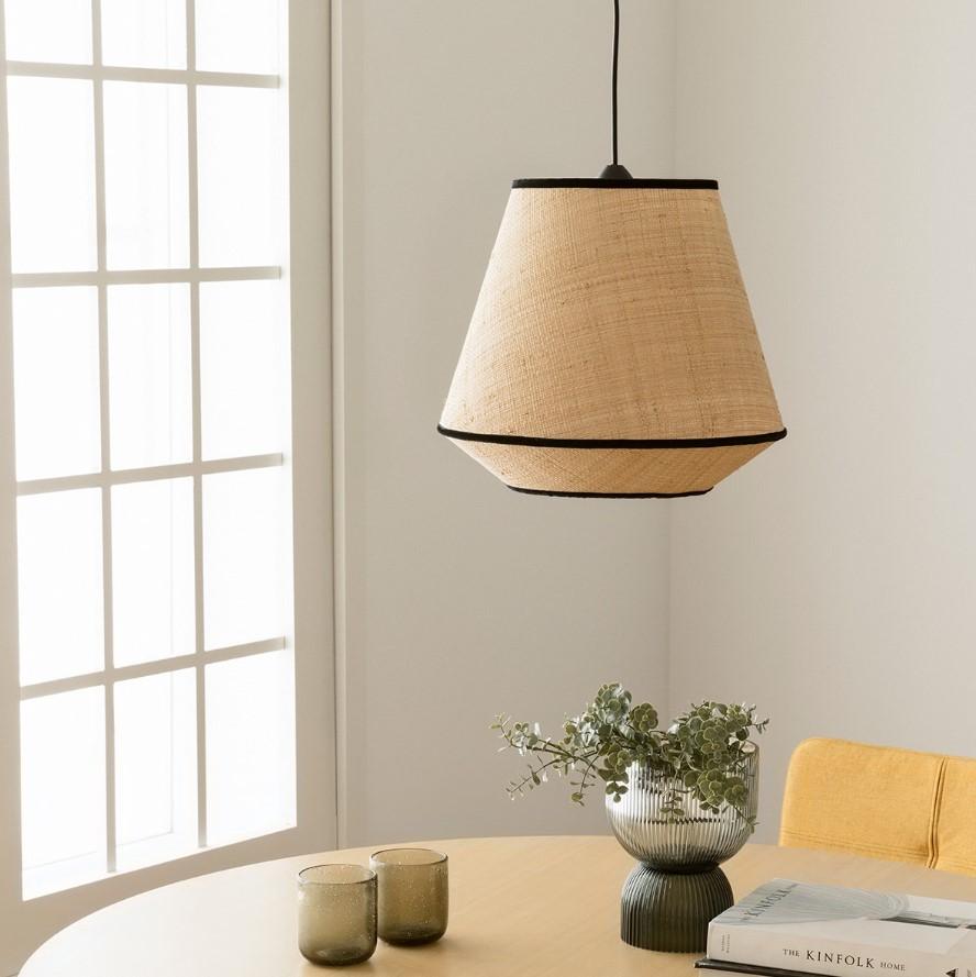 Светильник подвесной с абажуром из  полотна рафии HL3531