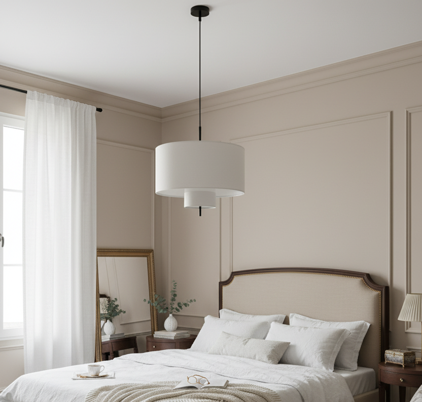 Светильник подвесной с абажурами из хлопка HL4032Tb