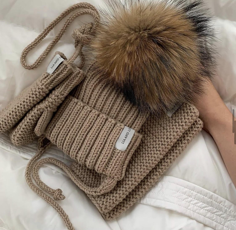 Комплект детский из трех предметов (шапка-резинка, снуд, рукавички)