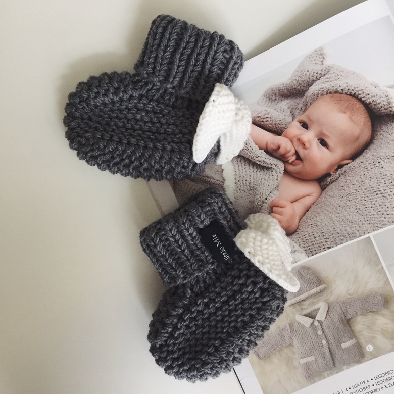 Пинетки с заворотом и ангельскими крыльями