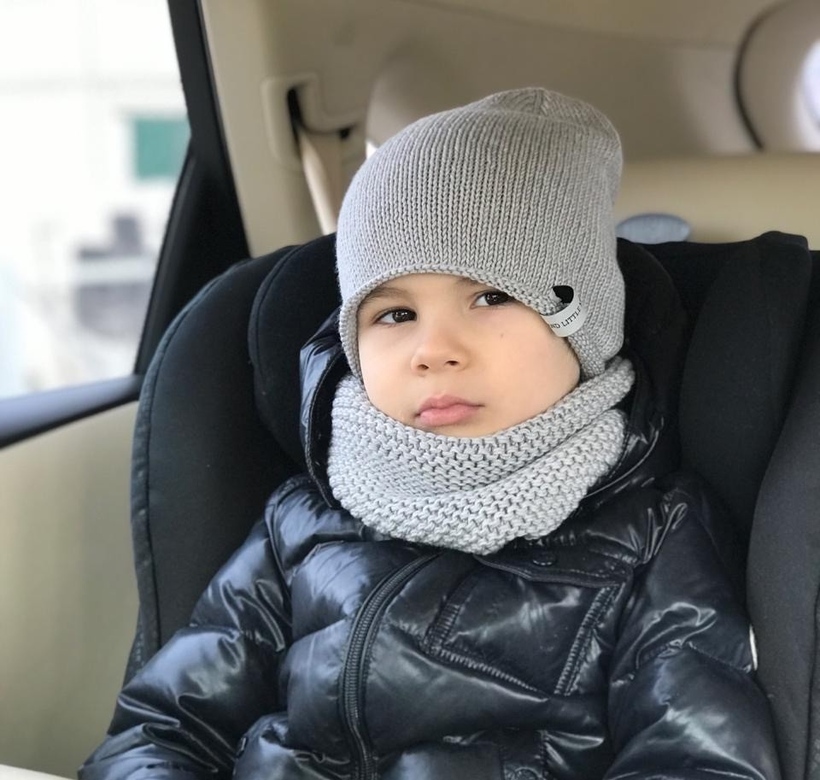 Комплект удлиненная шапочка и снуд детский