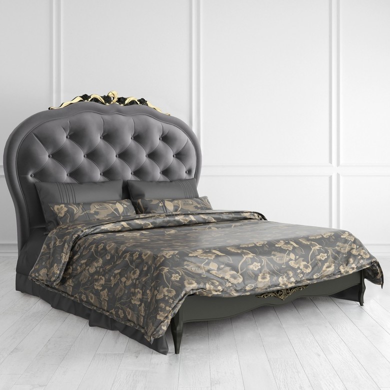 КРОВАТЬ С МЯГКИМ ИЗГОЛОВЬЕМ Декор золото 160*200 R516D-К03-AG-B12