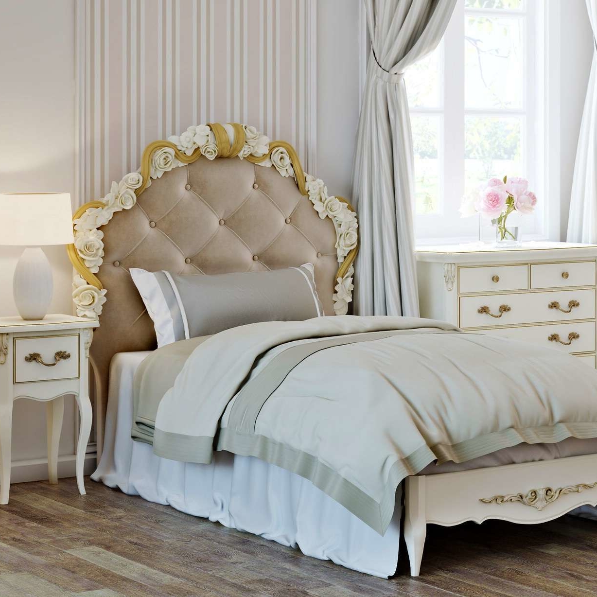 КРОВАТЬ С МЯГКИМ ИЗГОЛОВЬЕМ 90*200 S409-K00-AS-B07