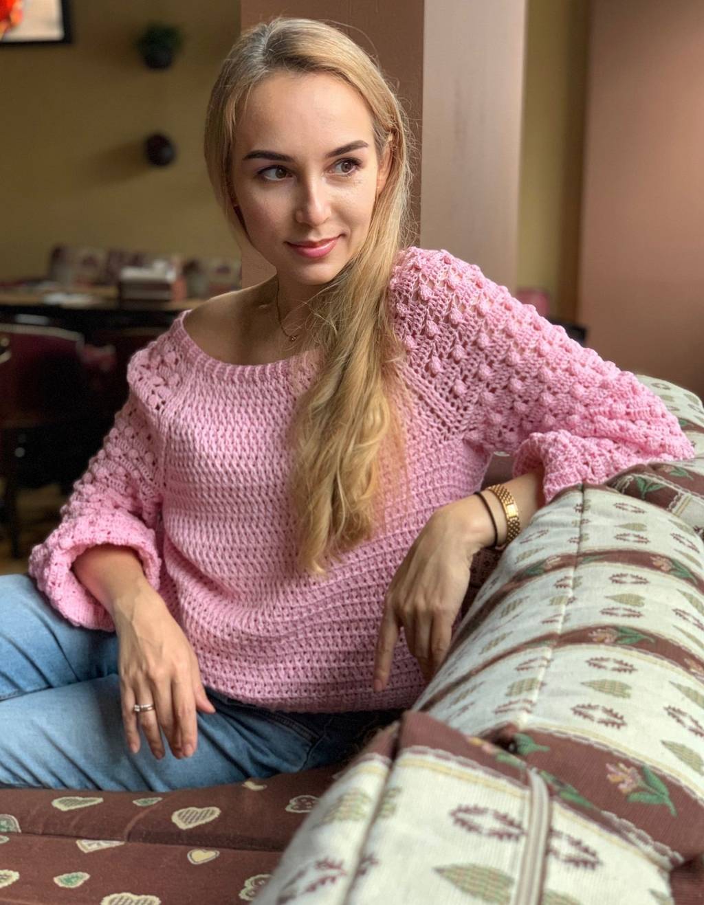 Джемпер Вязаный джемпер Вязание крючком