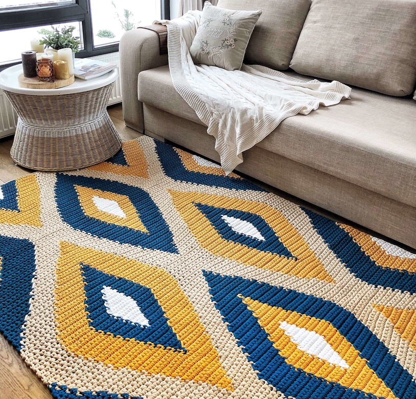 ОПИСАНИЕ ВЯЗАНИЯ КОВРА "МАРОККО"