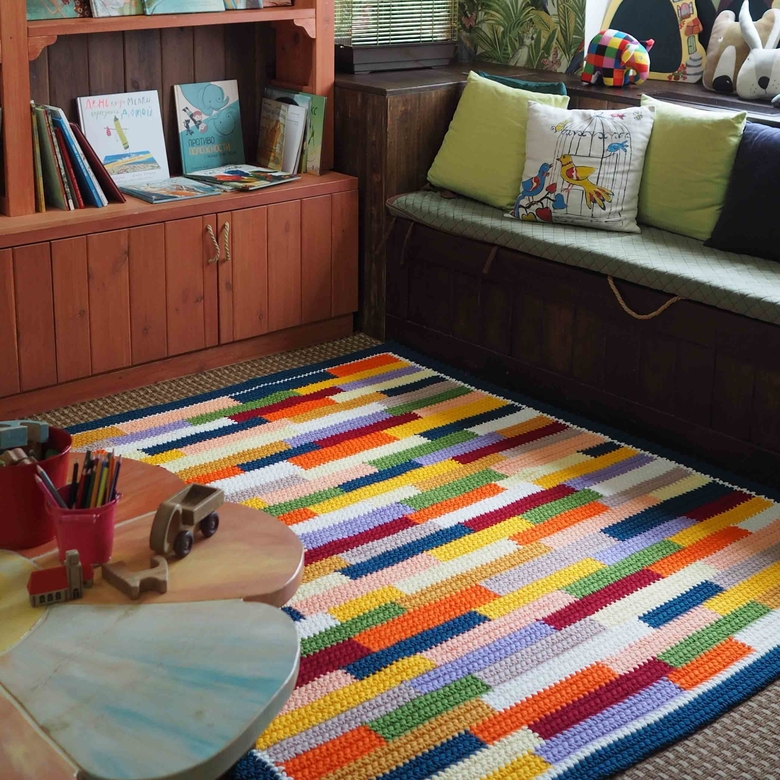 ОПИСАНИЕ ВЯЗАНИЯ КОВРА "ЛЕГО"