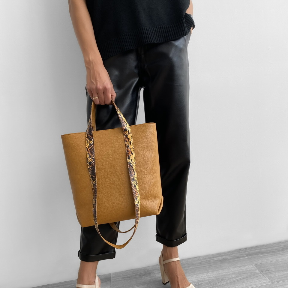 СУМКА LAURABAG MINI (ОХРА-ПИТОН BROWN)